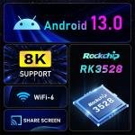 H96 Max RK3528 TV Box 2GB RAM 16GB ROM US